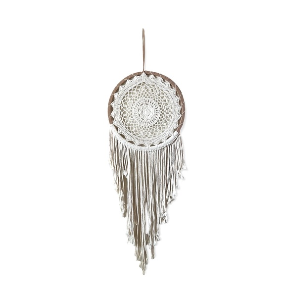 Round Crochet Macramé 12” Bohemian Wall Hanging - Picture 1 of 7
